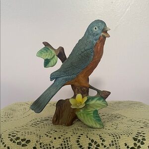 Blue and Brown Decorative eastern blue Bird Figurine